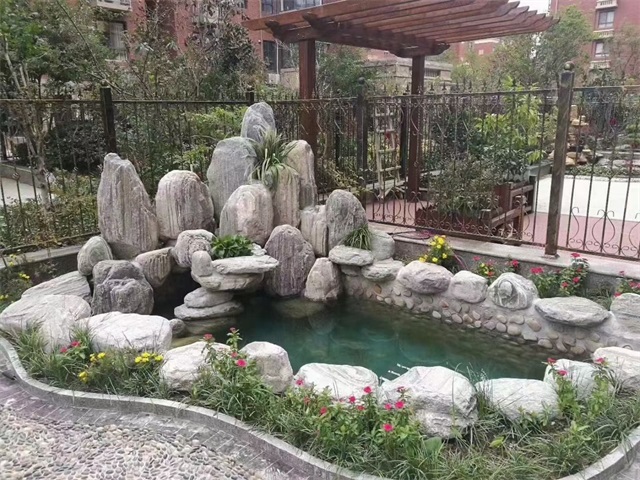 醴陵庭院假山鱼池制作视频